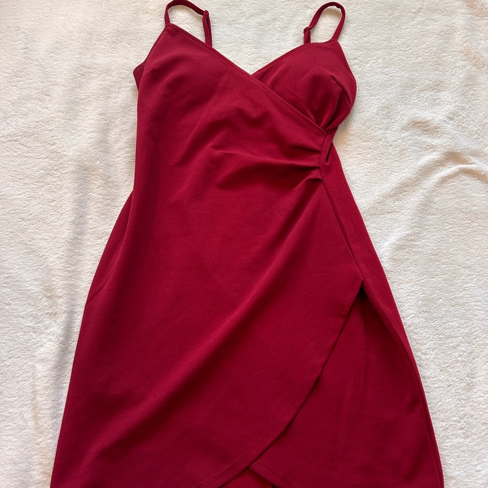 Derek Heart Asymmetrical Red Dress